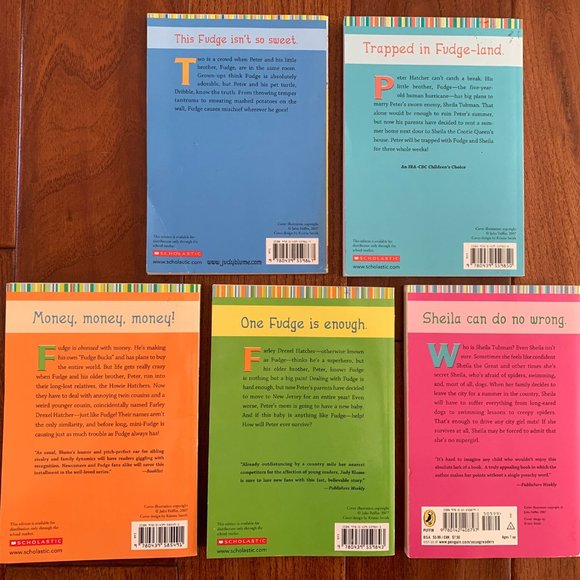 JUDY BLUME COMPLETE FUDGE SERIES 1-5 Fourth Double Shelia Super Fudge-a-mania - Picture 2 of 12